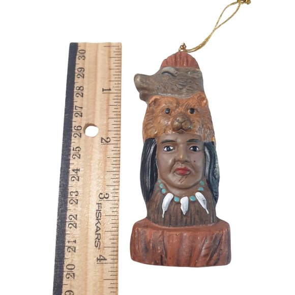 Vintage Ornament Southwestern Native American Hand Painted Plaster Tree (C) - Picture 2 of 4